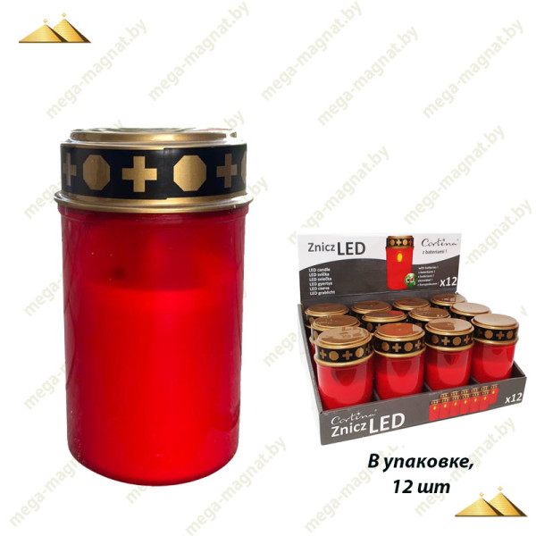Свеча LM led display 12 RED с бат.