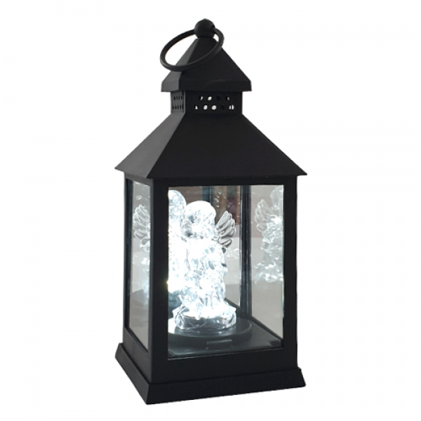 Фонарь маленький с Ангелом LED Black