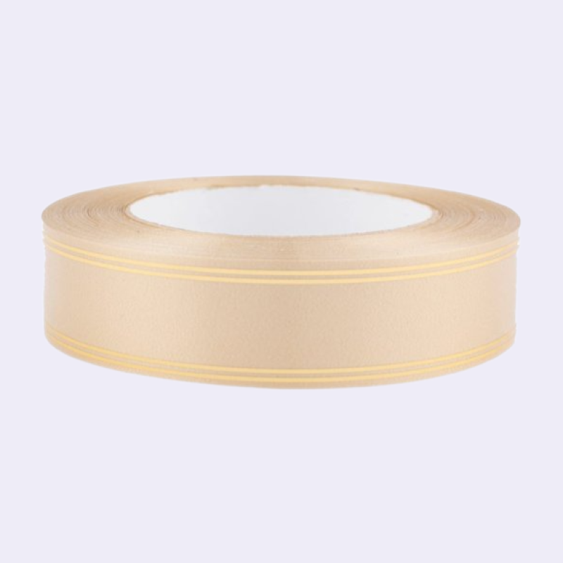 Лента глянцевая с золотой полосой 3 см бронзовый Лента глянцевая с золотой полосой 3 см бронзовый